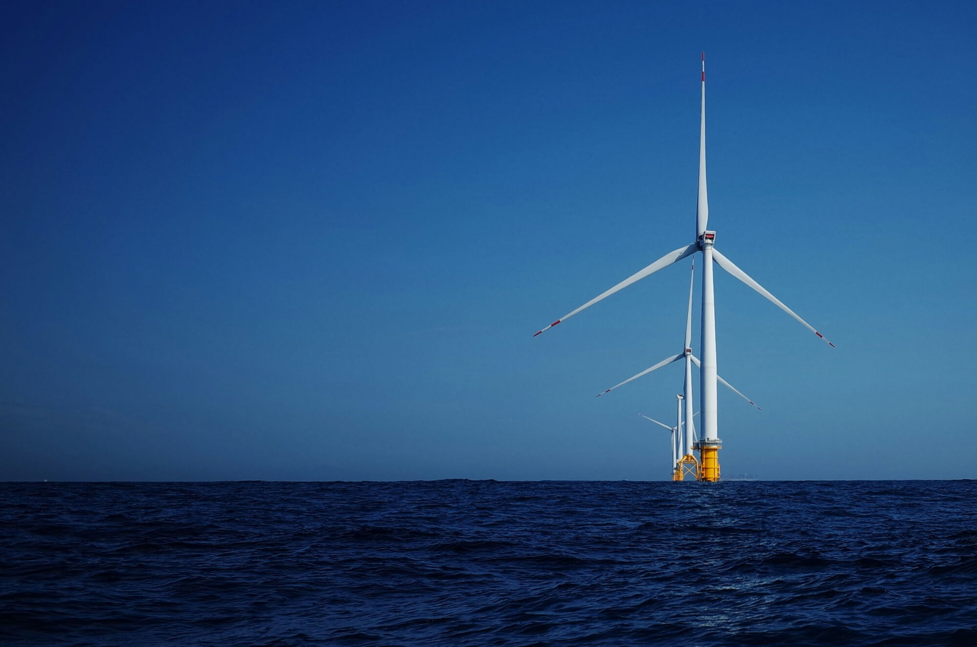 Offshore wind turbine at sea